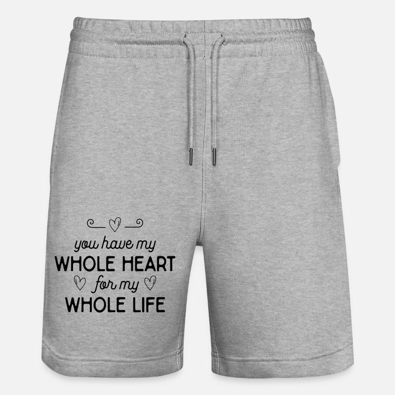 Déclaration d'amour romantique - Short de jogging bio TRAINER Stanley/Stella unisexe - gris chiné