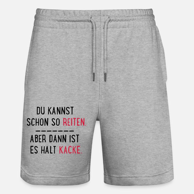 kacke reiten - Stanley/Stella Unisex Bio Joggingshorts Trainer  - Grau meliert