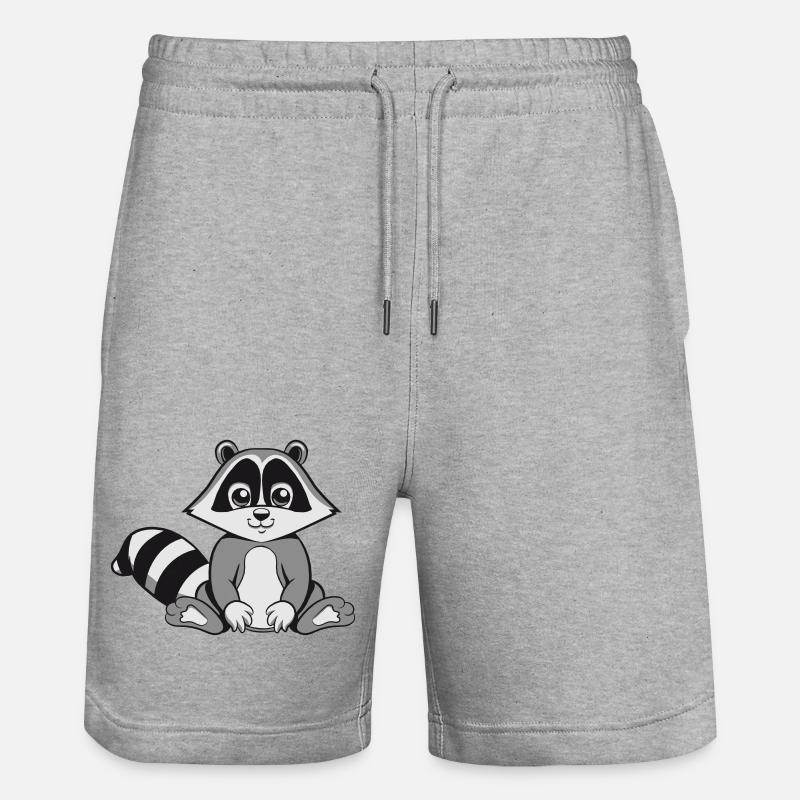 Sourire amical du raton laveur - Short de jogging bio TRAINER Stanley/Stella unisexe - gris chiné