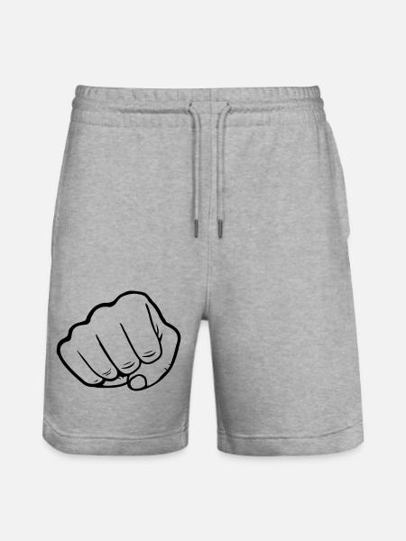 Fist strike attack - Stanley/Stella Trainer Unisex Organic Jogging Shorts - heather grey