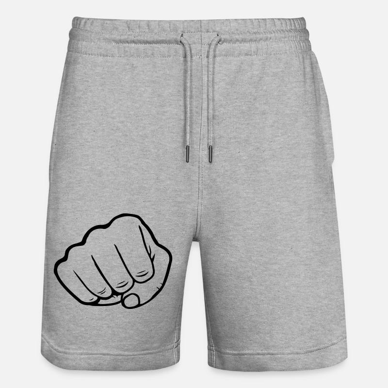 Fist strike attack - Stanley/Stella Trainer Unisex Organic Jogging Shorts - heather grey