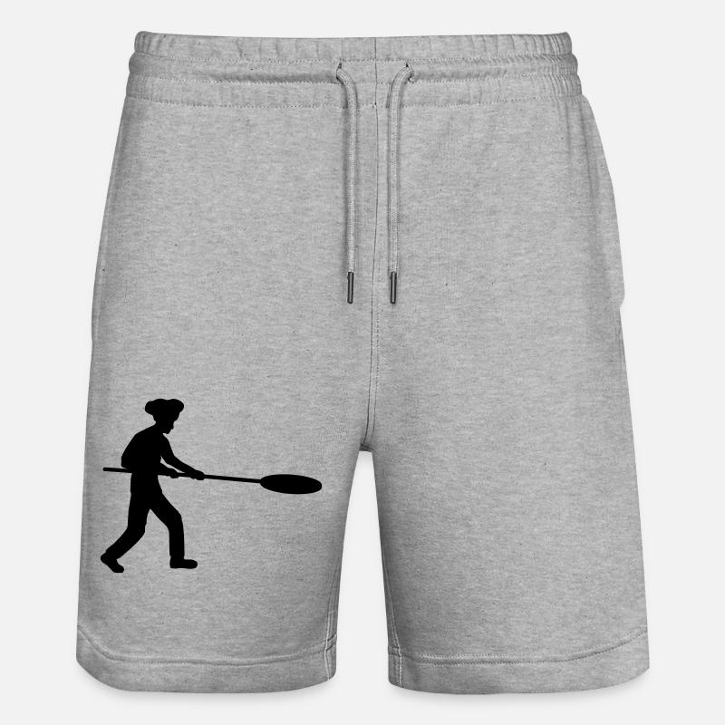 Pizza Pusher Pizza Baker Silhouette - Short de jogging bio TRAINER Stanley/Stella unisexe - gris chiné