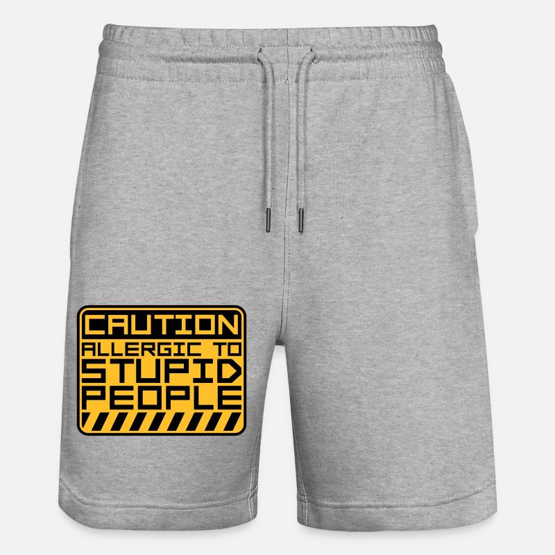 Attention les gens stupides - Short de jogging bio TRAINER Stanley/Stella unisexe - gris chiné
