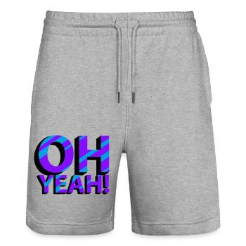 OH OUI! - Short de jogging bio TRAINER Stanley/Stella unisexe - gris chiné - Devant - Nik (191cm) & Marisol (170cm)