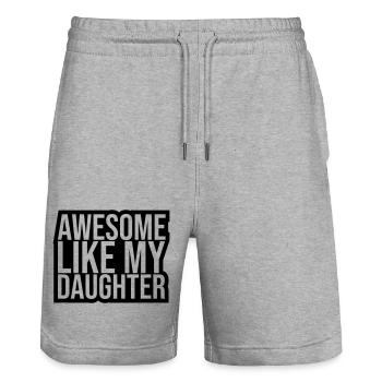 Awesome Like My Daughter - Stanley/Stella Trainer Unisex Organic Jogging Shorts - heather grey - Front - Nik (191cm) & Marisol (170cm)