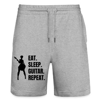 Gitarrist Musik Gitarristin Band Gitarre Musiker - Stanley/Stella Unisex Bio Joggingshorts Trainer  - Grau meliert - Vorne - Nik (191cm) & Marisol (170cm)