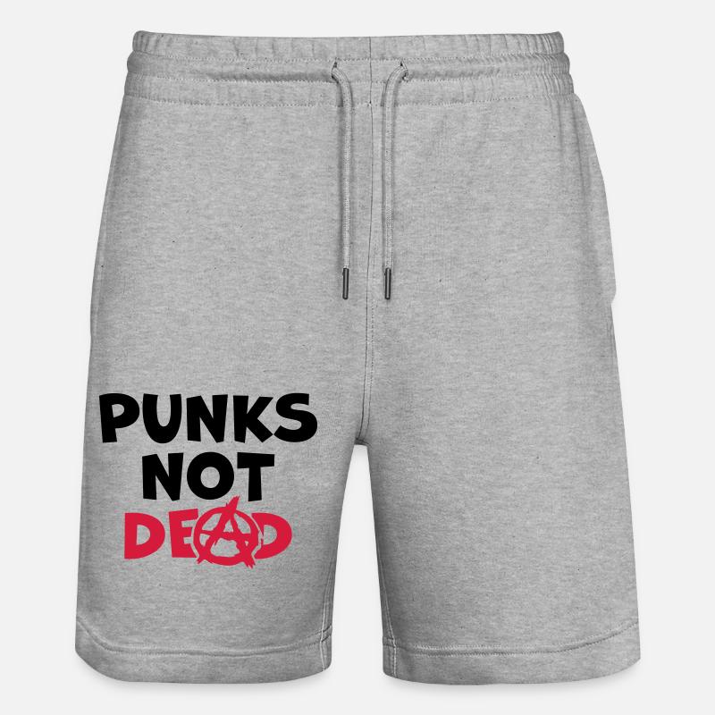 Zitat punks not dead - Stanley/Stella Unisex Bio Joggingshorts Trainer  - Grau meliert