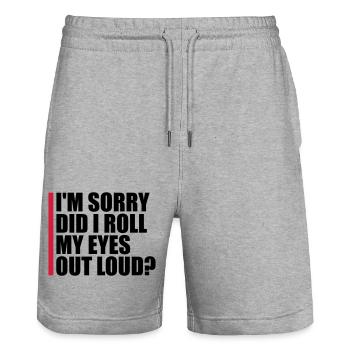 Roll My Eyes Out - Stanley/Stella Unisex Bio Joggingshorts Trainer  - Grau meliert - Vorne - Nik (191cm) & Marisol (170cm)