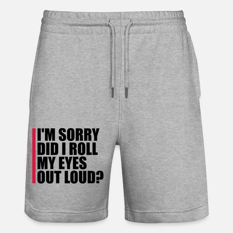 Roll My Eyes Out - Stanley/Stella Unisex Bio Joggingshorts Trainer  - Grau meliert