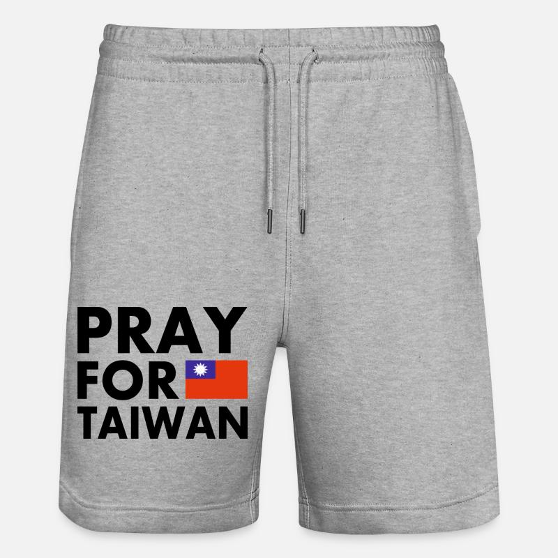 Pray for taiwan - Stanley/Stella Unisex Bio Joggingshorts Trainer  - Grau meliert