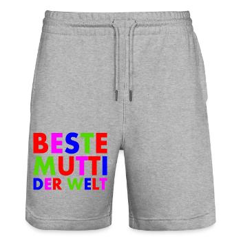 Beste mutti der welt - Stanley/Stella Unisex Bio Joggingshorts Trainer  - Grau meliert - Vorne - Nik (191cm) & Marisol (170cm)