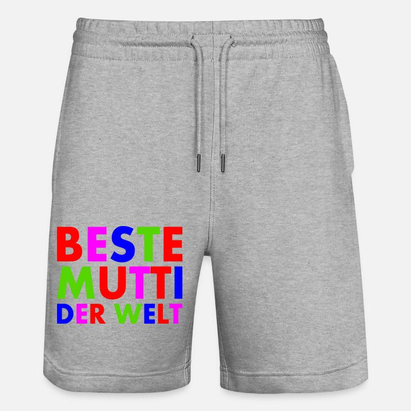 Beste mutti der welt - Stanley/Stella Unisex Bio Joggingshorts Trainer  - Grau meliert