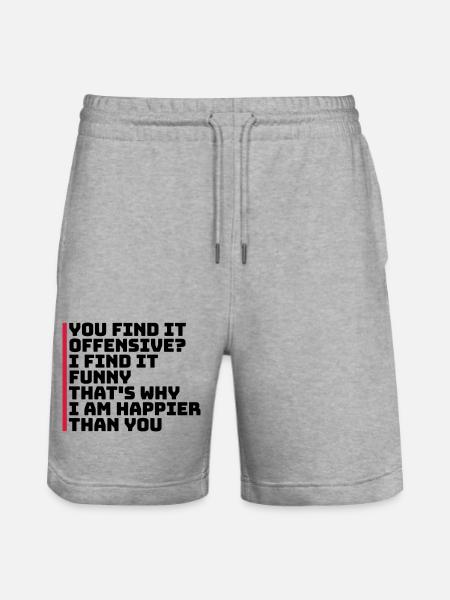 You find it offensive - Stanley/Stella Trainer Unisex Organic Jogging Shorts - heather grey