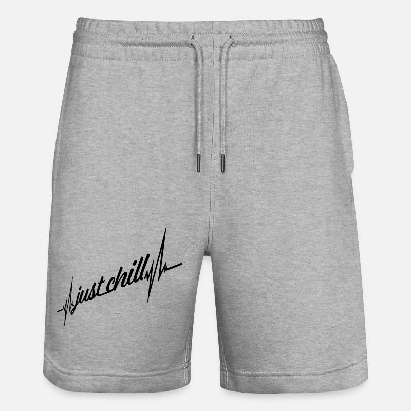 Just Chill Frequency Pulse - Stanley/Stella Trainer Unisex Organic Jogging Shorts - heather grey