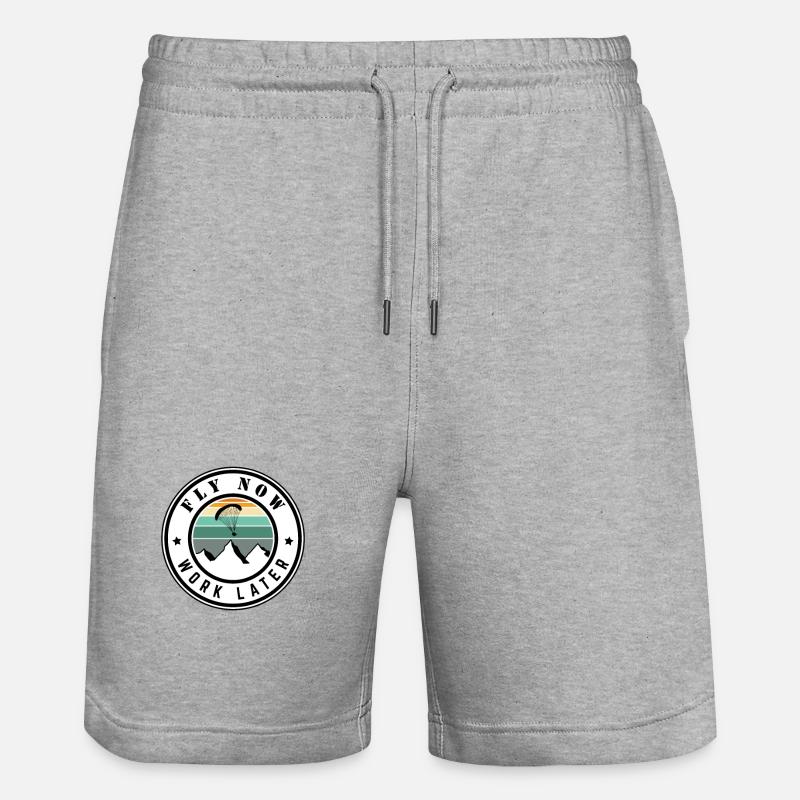 Fly now work later! - Stanley/Stella Unisex Bio Joggingshorts Trainer  - Grau meliert