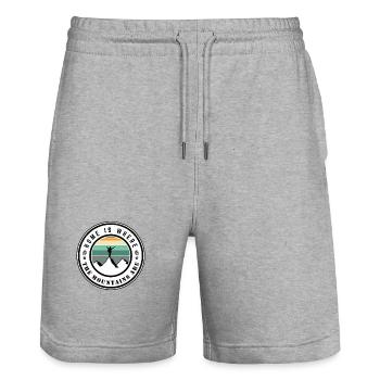 Home is where the mountains are - Stanley/Stella Trainer Unisex Organic Jogging Shorts - heather grey - Front - Nik (191cm) & Marisol (170cm)