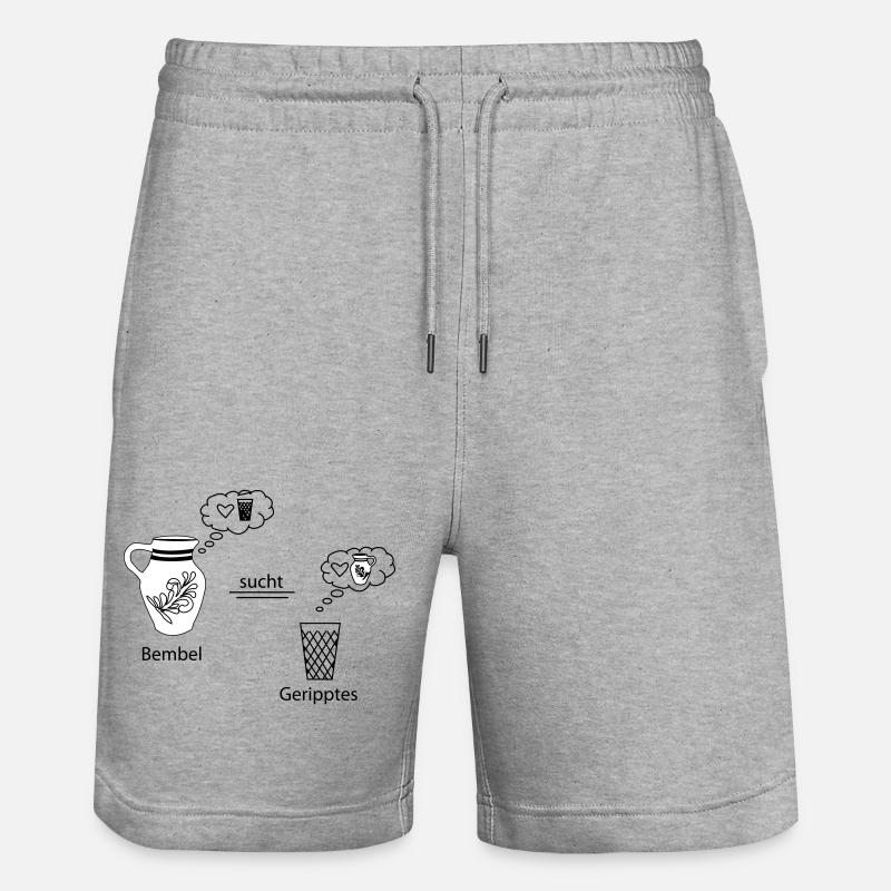 Denkblasen Bembel und Geripptes - Stanley/Stella Unisex Bio Joggingshorts Trainer  - Grau meliert