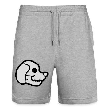 Dogs Skull Halloween Skeleton - Stanley/Stella Trainer Unisex Organic Jogging Shorts - heather grey - Front - Nik (191cm) & Marisol (170cm)