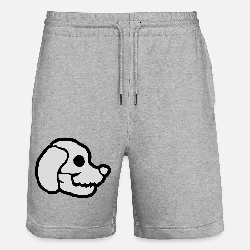 Chiens Crâne Halloween Squelette - Short de jogging bio TRAINER Stanley/Stella unisexe - gris chiné