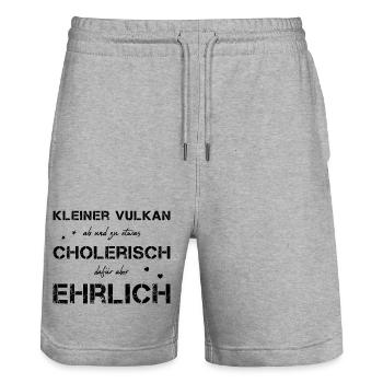 cholerisch ehrlich Choleriker - Stanley/Stella Unisex Bio Joggingshorts Trainer  - Grau meliert - Vorne - Nik (191cm) & Marisol (170cm)