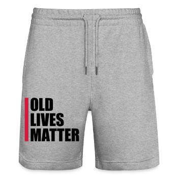 old lives matter quote - Stanley/Stella Trainer Unisex Organic Jogging Shorts - heather grey - Front - Nik (191cm) & Marisol (170cm)