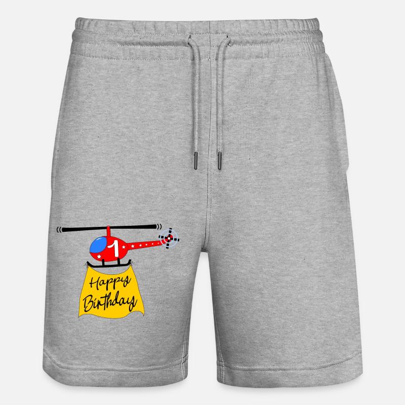 Hélicoptère Joyeux anniversaire 1 - Short de jogging bio TRAINER Stanley/Stella unisexe - gris chiné