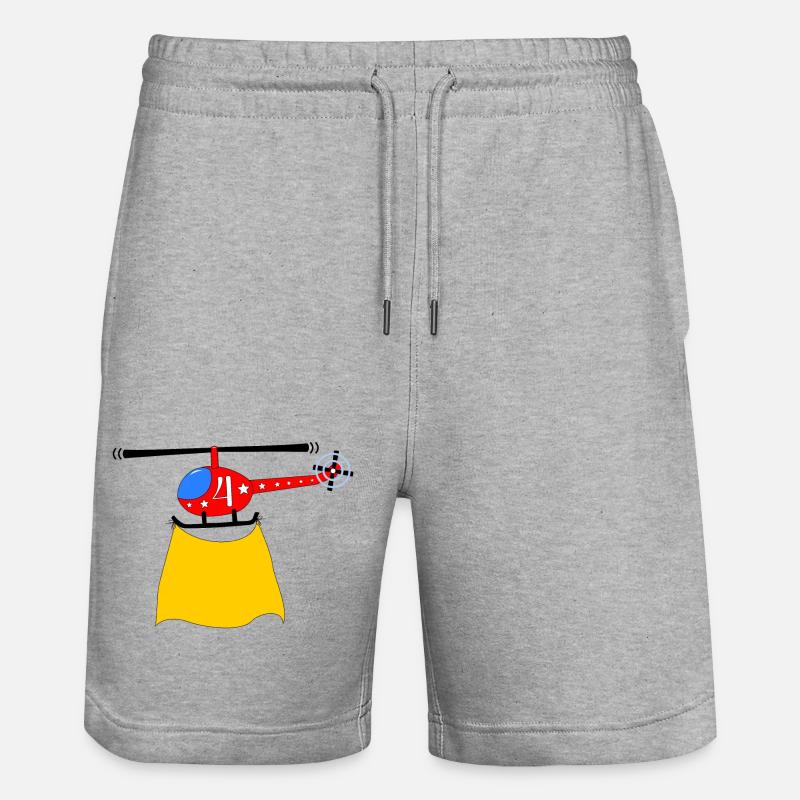 Hélicoptère Anniversaire 4 - Short de jogging bio TRAINER Stanley/Stella unisexe - gris chiné