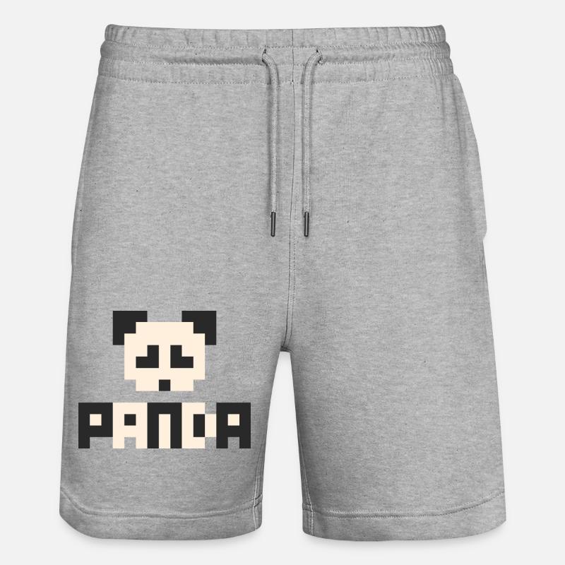 Panda 8 bits - Short de jogging bio TRAINER Stanley/Stella unisexe - gris chiné