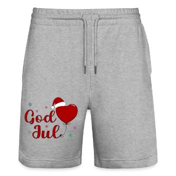 God Joul Weihnachtsfeier - Stanley/Stella Unisex Bio Joggingshorts Trainer  - Grau meliert - Vorne - Nik (191cm) & Marisol (170cm)