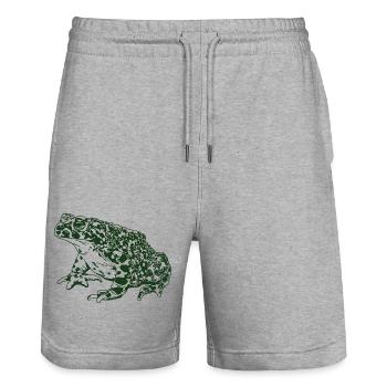 Toad Frog Graphic Aquatic Amphibian Frog Lovers - Stanley/Stella Trainer Unisex Organic Jogging Shorts - heather grey - Front - Nik (191cm) & Marisol (170cm)