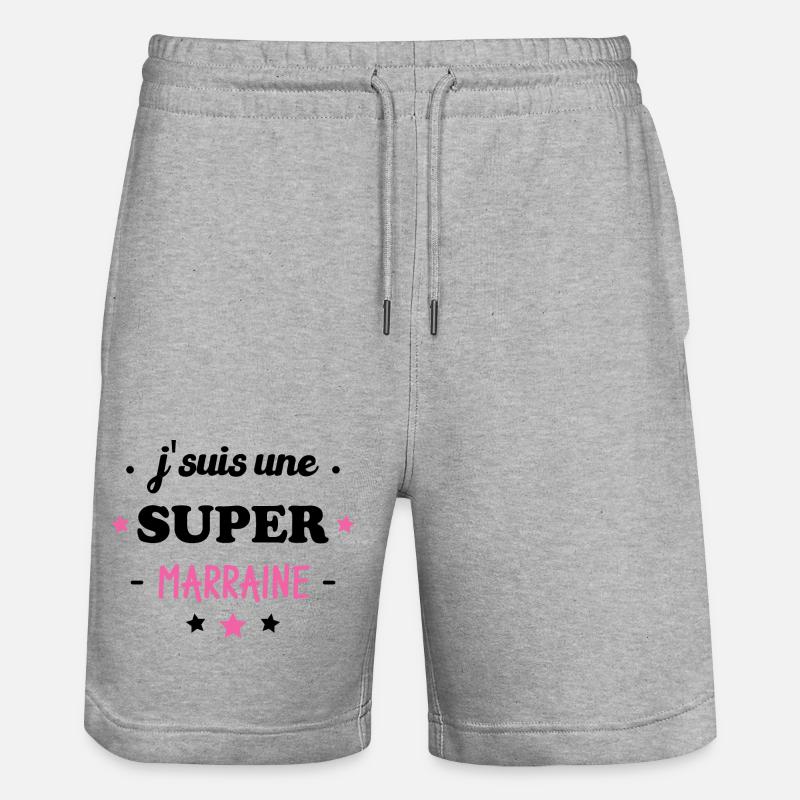 J'suis une super marraine - Short de jogging bio TRAINER Stanley/Stella unisexe - gris chiné
