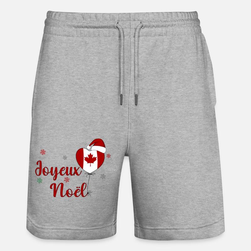Joyeux Noel Canada Flag Heart - Short de jogging bio TRAINER Stanley/Stella unisexe - gris chiné