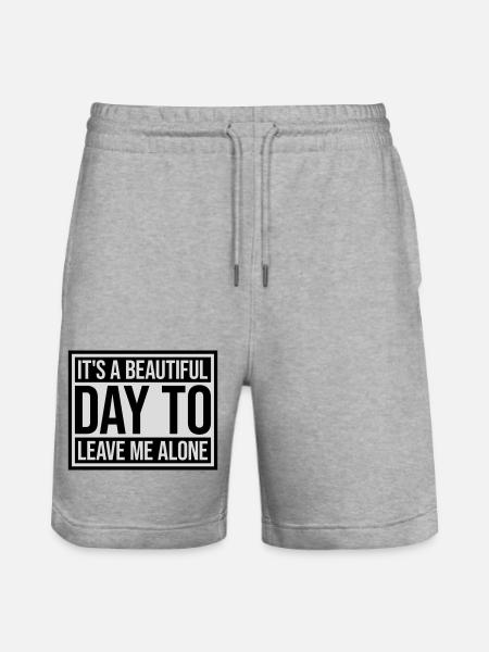 leave me alone day - Stanley/Stella Unisex Bio Joggingshorts Trainer  - Grau meliert