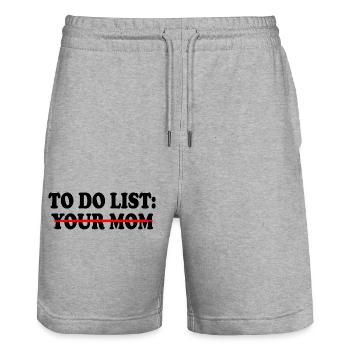 To do list your mom - Stanley/Stella Trainer Unisex Organic Jogging Shorts - heather grey - Front - Nik (191cm) & Marisol (170cm)