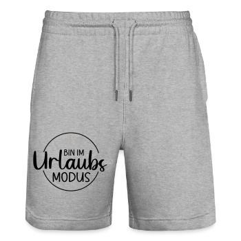 Bin im Urlaubsmodus - Stanley/Stella Unisex Bio Joggingshorts Trainer  - Grau meliert - Vorne - Nik (191cm) & Marisol (170cm)