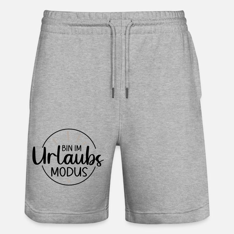 Bin im Urlaubsmodus - Stanley/Stella Unisex Bio Joggingshorts Trainer  - Grau meliert