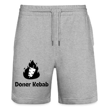 Doner kebab - Stanley/Stella Trainer Unisex Organic Jogging Shorts - heather grey - Front - Nik (191cm) & Marisol (170cm)
