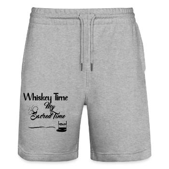 Whiskey Time - Drinks - Stanley/Stella Trainer Unisex Organic Jogging Shorts - heather grey - Front - Nik (191cm) & Marisol (170cm)