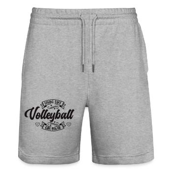 Loving Volleyball Girl Power I Spruch Logo Mädchen - Stanley/Stella Unisex Bio Joggingshorts Trainer  - Grau meliert - Vorne - Nik (191cm) & Marisol (170cm)