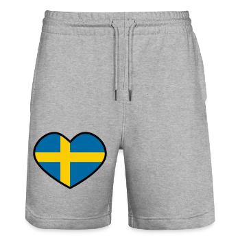 Schwedisches Herz - Stanley/Stella Unisex Bio Joggingshorts Trainer  - Grau meliert - Vorne - Nik (191cm) & Marisol (170cm)