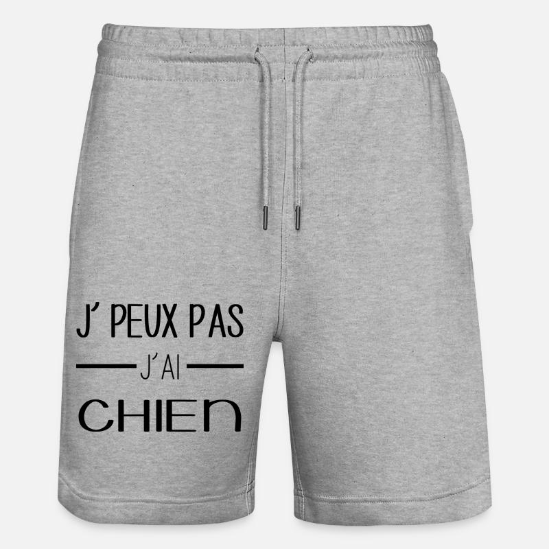 Chien lover, mon compagnon fidèle! - Short de jogging bio TRAINER Stanley/Stella unisexe - gris chiné