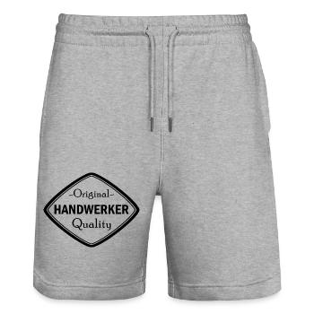 Handwerker Handyman Handwerk Werkzeug Baustelle - Stanley/Stella Unisex Bio Joggingshorts Trainer  - Grau meliert - Vorne - Nik (191cm) & Marisol (170cm)