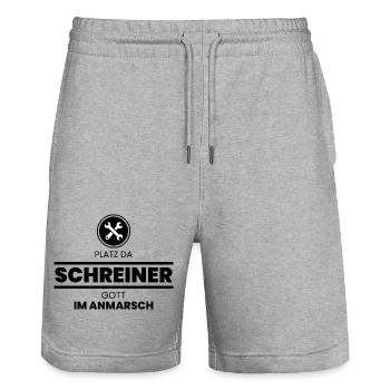 Handwerker Handyman Handwerk Werkzeug Baustelle - Stanley/Stella Unisex Bio Joggingshorts Trainer  - Grau meliert - Vorne - Nik (191cm) & Marisol (170cm)