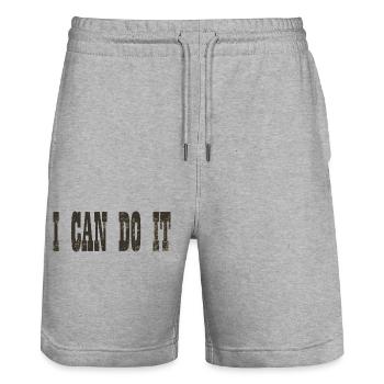 i can do it - Short de jogging bio TRAINER Stanley/Stella unisexe - gris chiné - Devant - Nik (191cm) & Marisol (170cm)