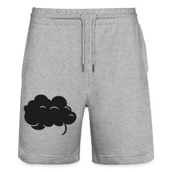 Nuage noir - Short de jogging bio TRAINER Stanley/Stella unisexe - gris chiné - Devant - Nik (191cm) & Marisol (170cm)