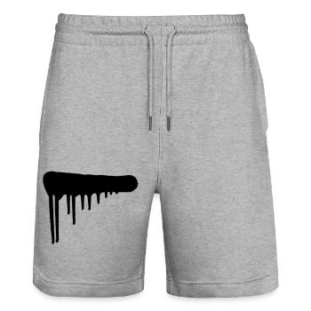 Gouttes et peinture en aérosol | Art urbain | Graffiti - Short de jogging bio TRAINER Stanley/Stella unisexe - gris chiné - Devant - Nik (191cm) & Marisol (170cm)