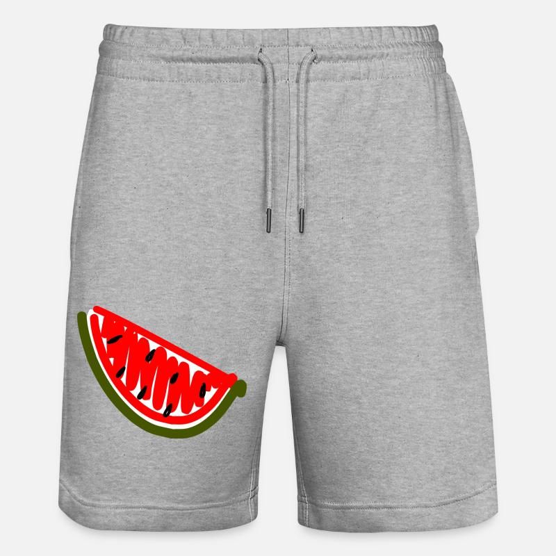 pastèque - Short de jogging bio TRAINER Stanley/Stella unisexe - gris chiné