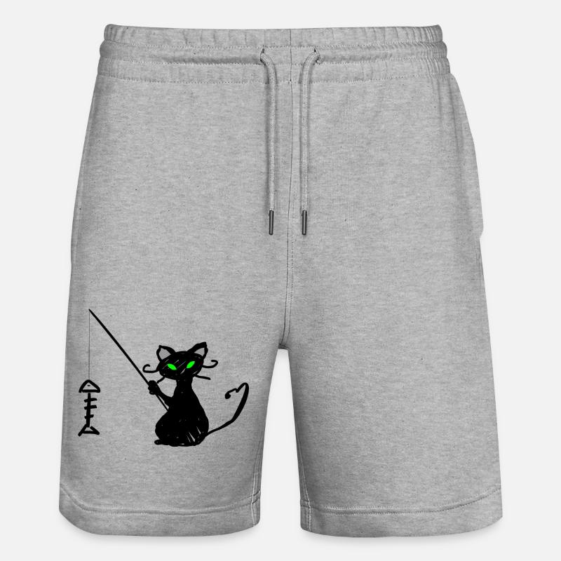 Pêcheur de chat noir - Short de jogging bio TRAINER Stanley/Stella unisexe - gris chiné
