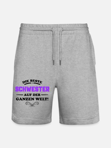 die beste schwester - Stanley/Stella Unisex Bio Joggingshorts Trainer  - Grau meliert