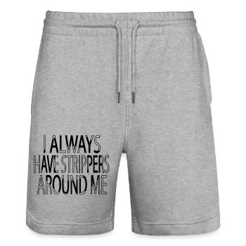 calendaring activists smash the patriarchy - Stanley/Stella Unisex Bio Joggingshorts Trainer  - Grau meliert - Vorne - Nik (191cm) & Marisol (170cm)